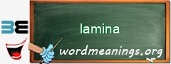 WordMeaning blackboard for lamina